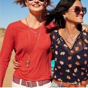 CAbi Orange-Red Serenity Tee Medium